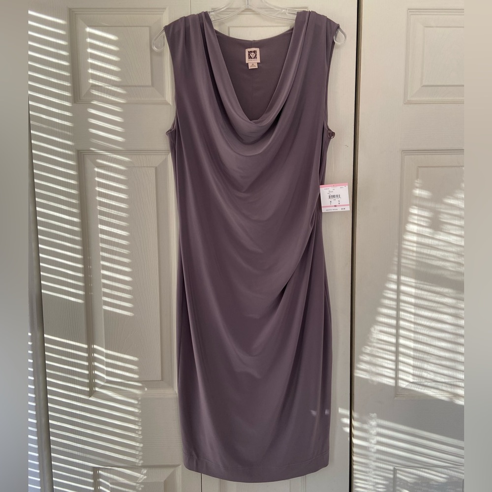 Anne Klein Cowl Neck Slinky Pencil Dress